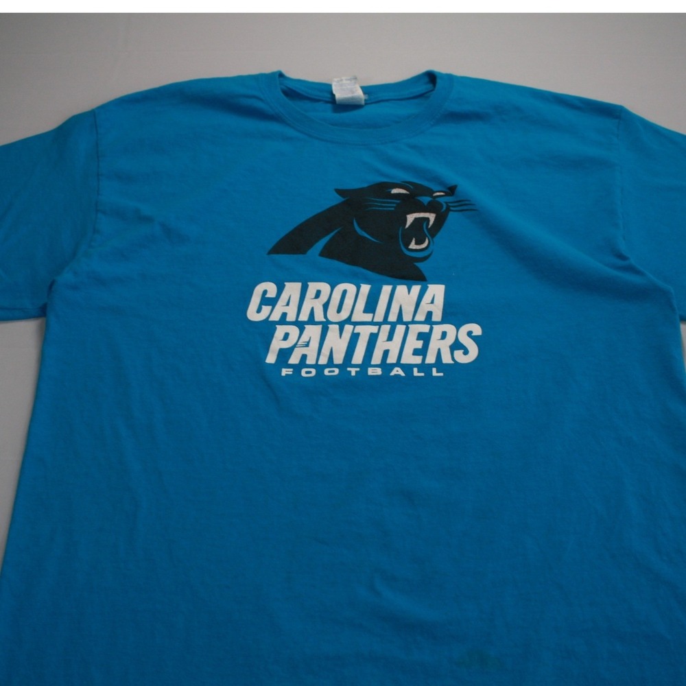 Gildan Carolina Panthers NFL Football Graphic T-Shirt Blue Mens Large L